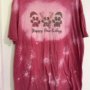 Red 'Happy Paw-lidays' Graphic T-Shirt